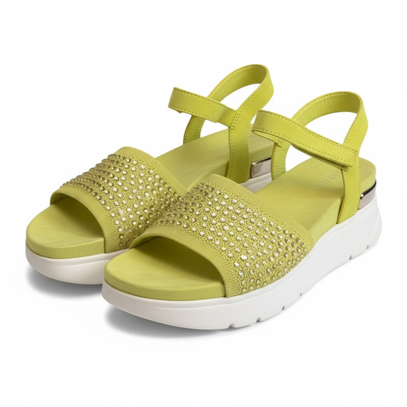 Kenneth Cole Reaction Hera Knit Jeweled Sport Sandal Lime 9M - Picture 3 of 11